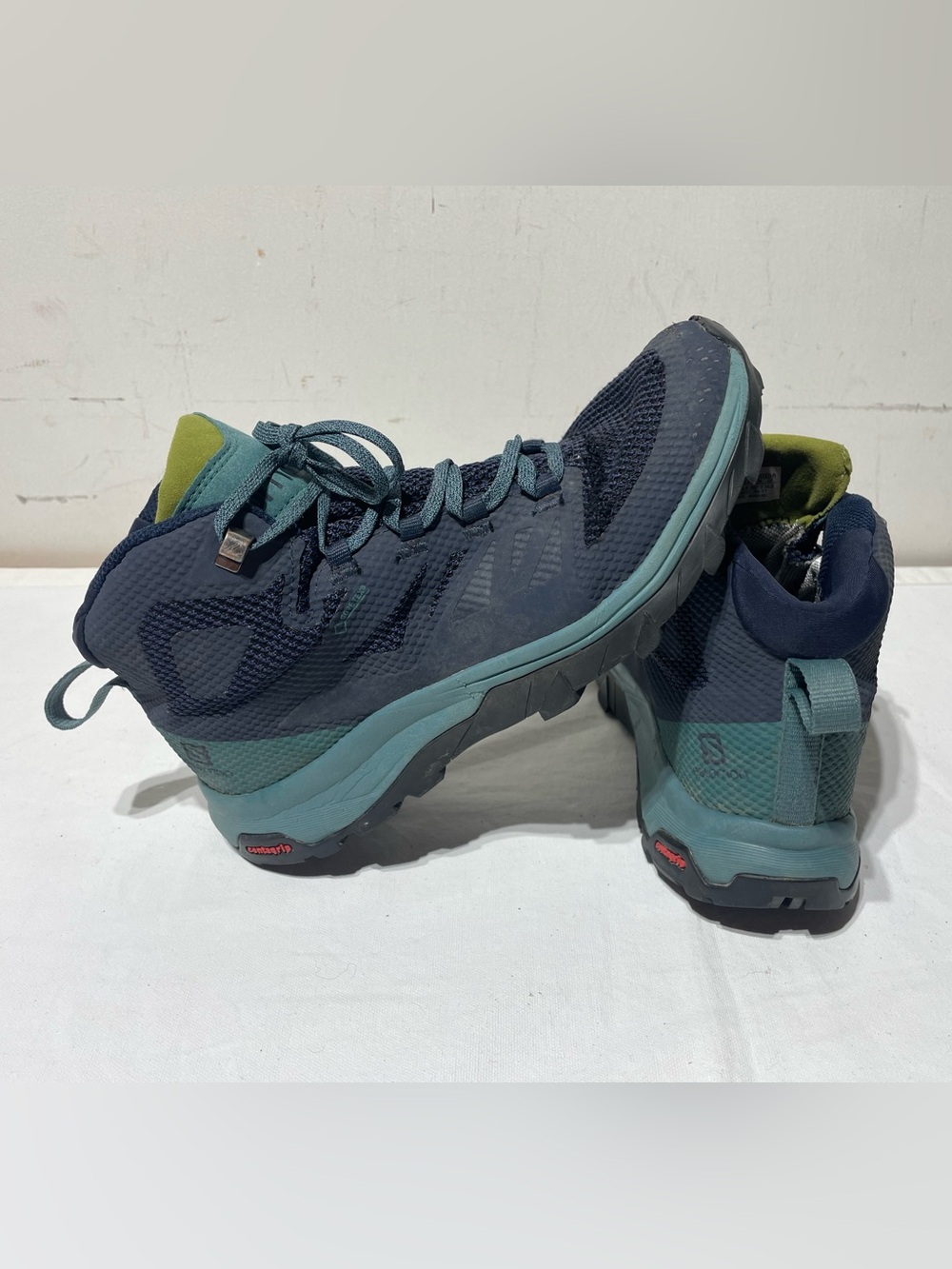 Salomon OUTline Mid GTX Hiking Boots Womens 8.5 Blue Gore-Tex 404846